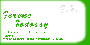 ferenc hodossy business card